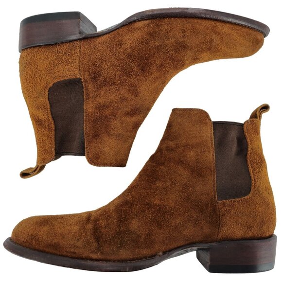 Tecovas The Chance Rust Brown Suede Urban Chelsea Boots Mens 9 Ankle Dress Shoes - Picture 2 of 15